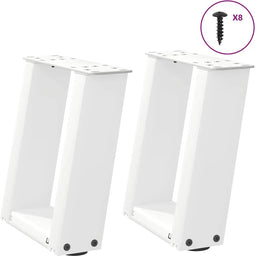 vidaXL - Salontafelpoten - 2 - st - U-vormig - 30x(30-31) - cm - staal - wit