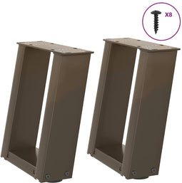 vidaXL - Salontafelpoten - 2 - st - U-vormig - 30x(30-31) - cm - staal - naturel