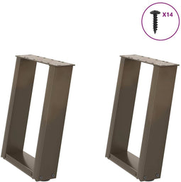 vidaXL - Salontafelpoten - 2 - st - U-vormig - 38x(42-43) - cm - staal - naturel