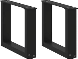 vidaXL - Salontafelpoten - 2 - st - U-vormig - 40x(30-31) - cm - staal - zwart