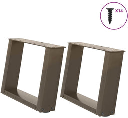 vidaXL - Salontafelpoten - 2 - st - U-vormig - 40x(30-31) - cm - staal - naturel