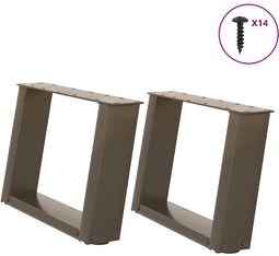 vidaXL - Salontafelpoten - 2 - st - U-vormig - 50x(30-31) - cm - staal - naturel