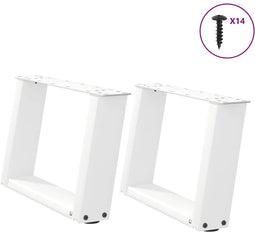 vidaXL - Salontafelpoten - 2 - st - U-vormig - 50x(30-31) - cm - staal - wit