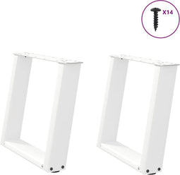 vidaXL - Salontafelpoten - 2 - st - U-vormig - 50x(42-43) - cm - staal - wit