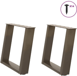 vidaXL - Salontafelpoten - 2 - st - U-vormig - 50x(42-43) - cm - staal - naturel