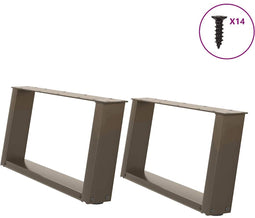 vidaXL - Salontafelpoten - 2 - st - U-vormig - 60x(30-31) - cm - staal - naturel