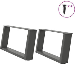 vidaXL - Salontafelpoten - 2 - st - U-vormig - 60x(30-31) - cm - staal - antraciet