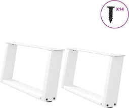 vidaXL - Salontafelpoten - 2 - st - U-vormig - 60x(30-31) - cm - staal - wit