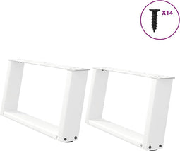 vidaXL - Salontafelpoten - 2 - st - U-vormig - 70x(30-31) - cm - staal - wit
