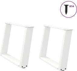 vidaXL - Salontafelpoten - 2 - st - U-vormig - 70x(42-43) - cm - staal - wit