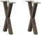 vidaXL - Salontafelpoten - 2 - st - X-vormig - 28x(42-43) - cm - staal - naturel