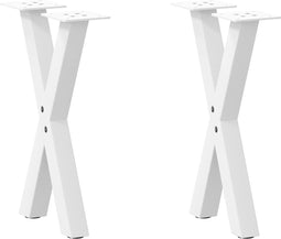 vidaXL - Salontafelpoten - 2 - st - X-vormig - 38x(42-43) - cm - staal - wit
