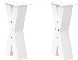 vidaXL - Salontafelpoten - 2 - st - X-vormig - 38x(42-43) - cm - staal - wit