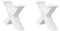 vidaXL - Salontafelpoten - 2 - st - X-vormig - 50x(30-31) - cm - staal - wit
