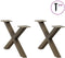 vidaXL - Salontafelpoten - 2 - st - X-vormig - 50x(30-31) - cm - staal - naturel
