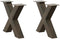 vidaXL - Salontafelpoten - 2 - st - X-vormig - 50x(42-43) - cm - staal - naturel