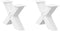 vidaXL - Salontafelpoten - 2 - st - X-vormig - 60x(30-31) - cm - staal - wit
