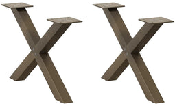 vidaXL - Salontafelpoten - 2 - st - X-vormig - 60x(30-31) - cm - staal - naturel