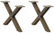 vidaXL - Salontafelpoten - 2 - st - X-vormig - 60x(30-31) - cm - staal - naturel