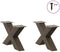 vidaXL - Salontafelpoten - 2 - st - X-vormig - 60x(30-31) - cm - staal - naturel