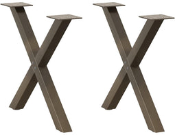 vidaXL - Salontafelpoten - 2 - st - X-vormig - 60x(42-43) - cm - staal - naturel