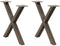 vidaXL - Salontafelpoten - 2 - st - X-vormig - 60x(42-43) - cm - staal - naturel