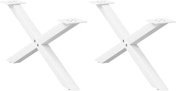 vidaXL - Salontafelpoten - 2 - st - X-vormig - 70x(30-31) - cm - staal - wit