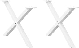 vidaXL - Salontafelpoten - 2 - st - X-vormig - 70x(42-43) - cm - staal - wit