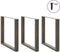 vidaXL - Salontafelpoten - 3 - st - U-vormig - 80x(72-73) - cm - staal - naturel