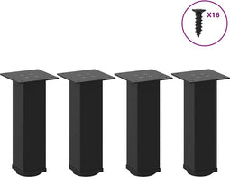 vidaXL - Salontafelpoten - 4 - st - 30-32 - cm - staal - zwart