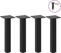 vidaXL - Salontafelpoten - 4 - st - 42-44 - cm - staal - zwart