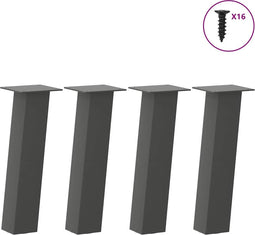 vidaXL - Salontafelpoten - 4 - st - 42 - cm - staal - antraciet