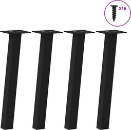 vidaXL - Salontafelpoten - 4 - st - 42 - cm - staal - zwart
