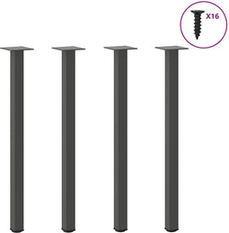vidaXL - Salontafelpoten - 4 - st - 72-74 - cm - staal - antraciet