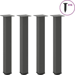 vidaXL - Salontafelpoten - 4 - st - 72-74 - cm - staal - antraciet
