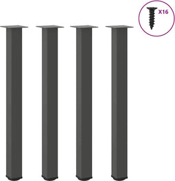 vidaXL - Salontafelpoten - 4 - st - 90-92 - cm - staal - antraciet