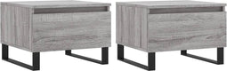 vidaXL - Salontafels - 2 - st - 50x46x35 - cm - bewerkt - hout - grijs - sonoma - eiken