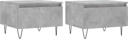 vidaXL - Salontafels - 2 - st - 50x46x35 - cm - bewerkt - hout - betongrijs