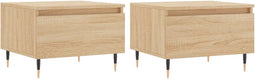 vidaXL - Salontafels - 2 - st - 50x46x35 - cm - bewerkt - hout - sonoma - eikenkleurig
