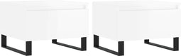 vidaXL - Salontafels - 2 - st - 50x46x35 - cm - bewerkt - hout - hoogglans - wit