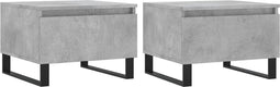 vidaXL - Salontafels - 2 - st - 50x46x35 - cm - bewerkt - hout - betongrijs