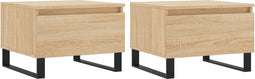 vidaXL - Salontafels - 2 - st - 50x46x35 - cm - bewerkt - hout - sonoma - eikenkleurig