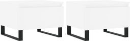 vidaXL - Salontafels - 2 - st - 50x46x35 - cm - bewerkt - hout - wit