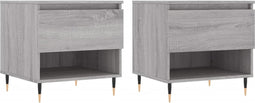 vidaXL - Salontafels - 2 - st - 50x46x50 - cm - bewerkt - hout - grijs - sonoma - eiken