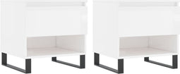 vidaXL - Salontafels - 2 - st - 50x46x50 - cm - bewerkt - hout - hoogglans - wit