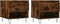 vidaXL - Salontafels - 2 - st - 50x46x50 - cm - bewerkt - hout - gerookt - eikenkleurig
