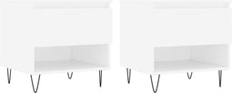 vidaXL - Salontafels - 2 - st - 50x46x50 - cm - bewerkt - hout - wit
