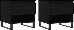 vidaXL - Salontafels - 2 - st - 50x46x50 - cm - bewerkt - hout - zwart