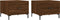 vidaXL - Salontafels - 2 - st - 50x50x40 - cm - bewerkt - hout - bruin - eikenkleur