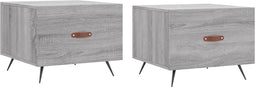 vidaXL - Salontafels - 2 - st - 50x50x40 - cm - bewerkt - hout - grijs - sonoma - eiken